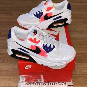 New Nike Airmax 90 White Blue Womens Size 6-6.5